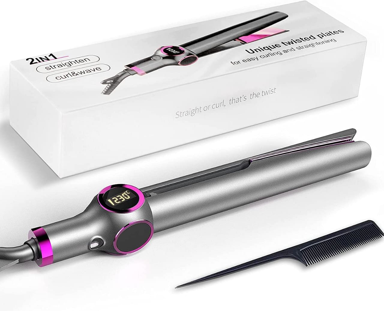 2-in-1 Hair Curler and Straightener